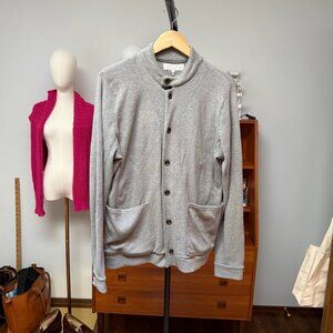 Rag & Bone Gray Cotton Jersey Knit Bomber Jacket Men's Size Large
